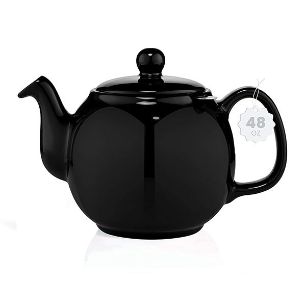 SECRET DE GOURMET Tetera con infusor de cerámica Infusor de té de porcelana para una persona 320 ml Taza de té con infusor y tapa 