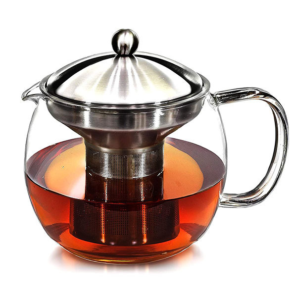 Tetera infusora Hervidor de agua Tetera Con Calentador – Set de té Bote y Colador de té Infusor de té Holds 3 – 4 tazas