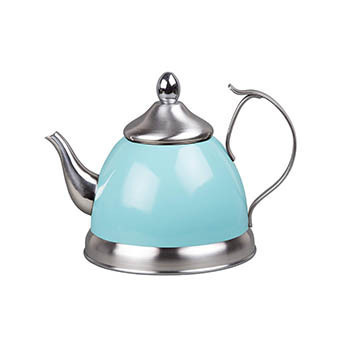 Creative Home 1.0 Qt. Nobili-Tea - Tetera de acero inoxidable con cesta de infusor extraíble, color azul